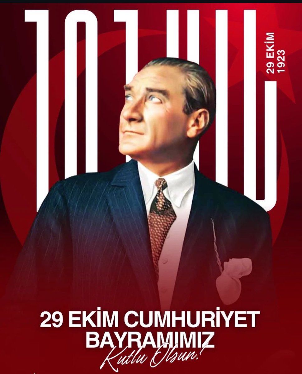 Türkiye Cumhuriyeti'nin 101. Yılını kutlamanın coşkusu ve gururunu yaşıyoruz.Cumhuriyetimizin kurucusu Gazi Mustafa Kemal Atatürk başta olmak üzere,Cumhuriyeti bize miras bırakan tüm şehit ve gazilerimizi saygı ve minnetle anıyoruz.