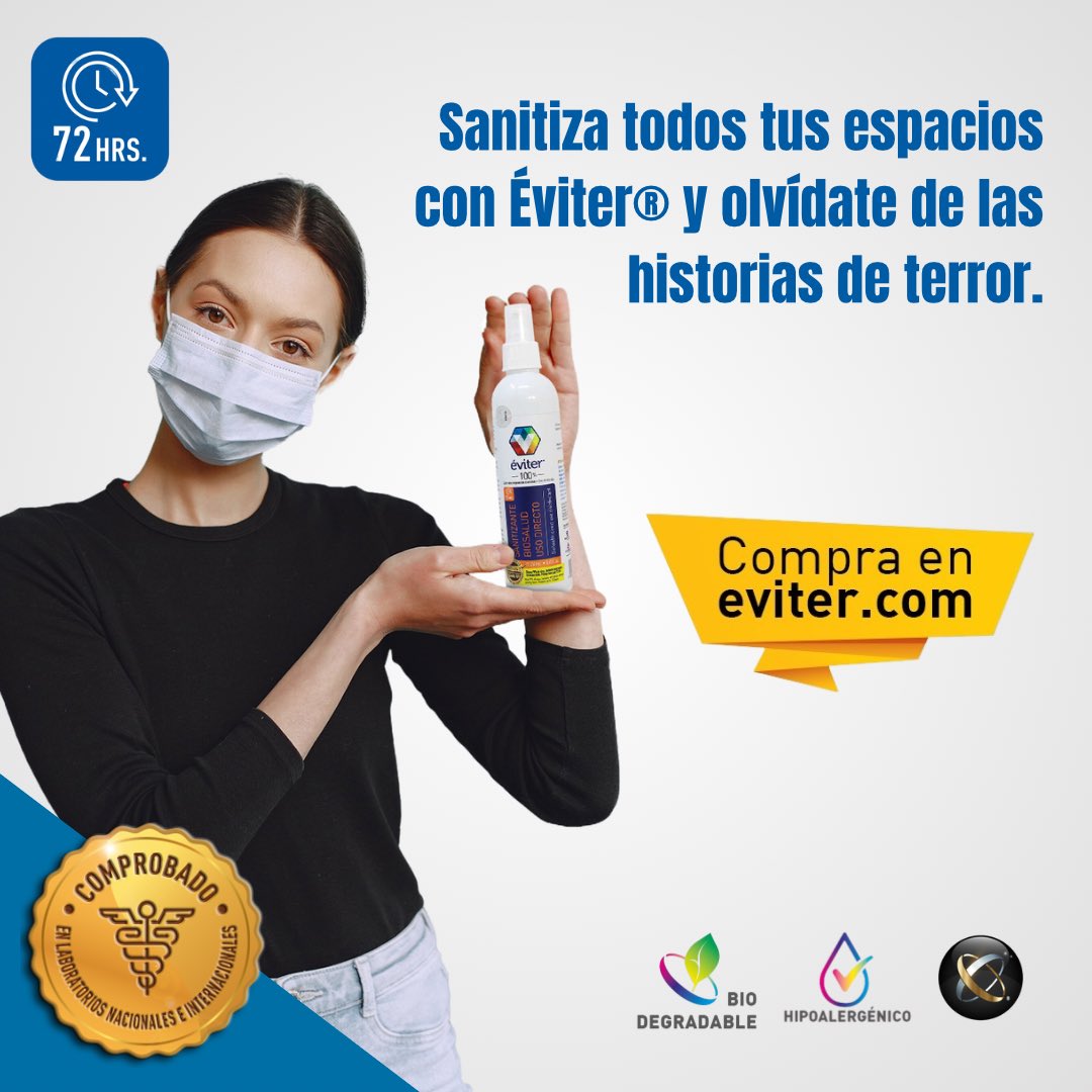 "El regreso del virus mutante" - Un virus que solo los productos Éviter pueden detener. 🦠 
¡Protege a tu familia con nanotecnología avanzada y elimina el 99.99% de virus, hongos y bacterias hasta por 72 HORAS! 🙌🙌