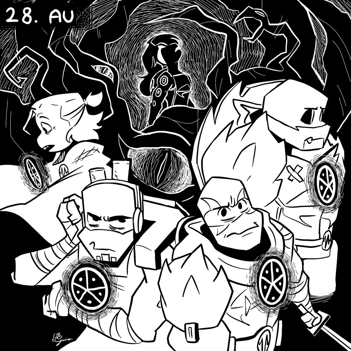ambersonic96's tweet photo. Day 28: AU
#saverottmnt #rottmnt #inktober #ink #digital #turtles #nickelodeon #inktober2024 #day28 #leorottmnt #leonardo #michelangelo #raphael #donatello #donnierottmnt #raphrottmnt #mikeyrottmnt #hamato #au #alternativeuniverse #codecalypso #oc #procreate #unpauserottmnt https://t.co/7cPNP1LeBT