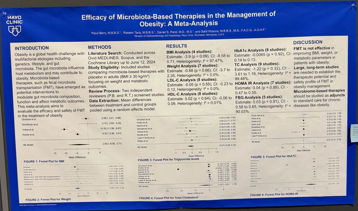 berry_parul's tweet photo. Thrilled to present at #ACG2024! Big thanks to my mentor @Khanna_S for his incredible support. Sharing key insights on microbiota-based therapies. Ready to dive into the science… and a Philly cheesesteak! #MayoClinic #Philly @AmCollegeGastro https://t.co/FXXL4ZbYz3