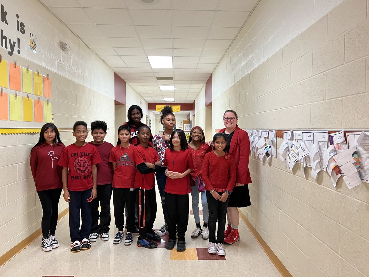 Kicking off Red Ribbon Week by wearing red shirts. We would like to express the importance of being healthy and drug free. #SuperFRES #Wakeschcounslor