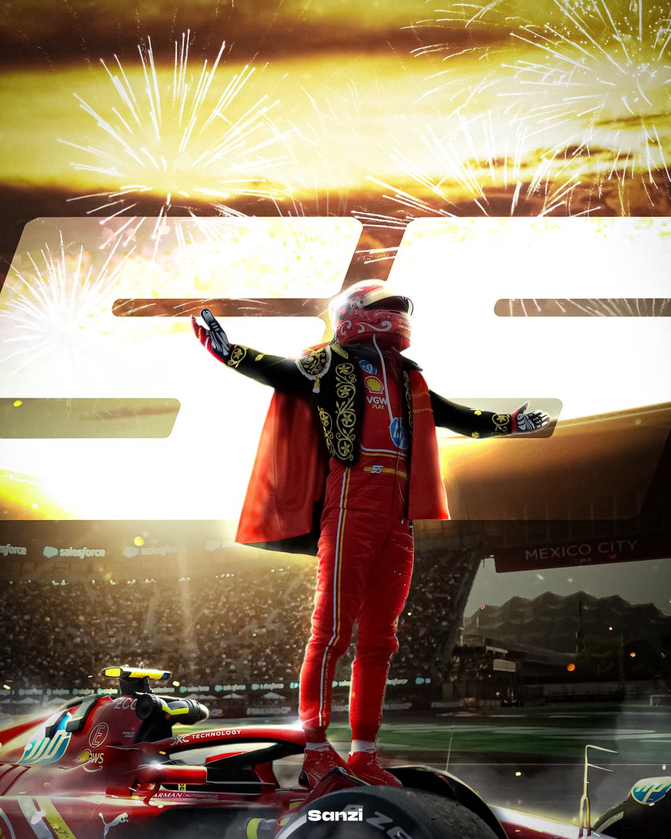 Sanzi27_'s tweet photo. Carlos Sainz EL MATADOR, Mexican GP Winner poster 🔥🔥

#f1 #mexicangp #mexicogp #carlossainz #cs55 #scuderiaferrari #ferrari #charlesleclerc #cs55 #poster #posterdesign https://t.co/CzCAn4E4Bt