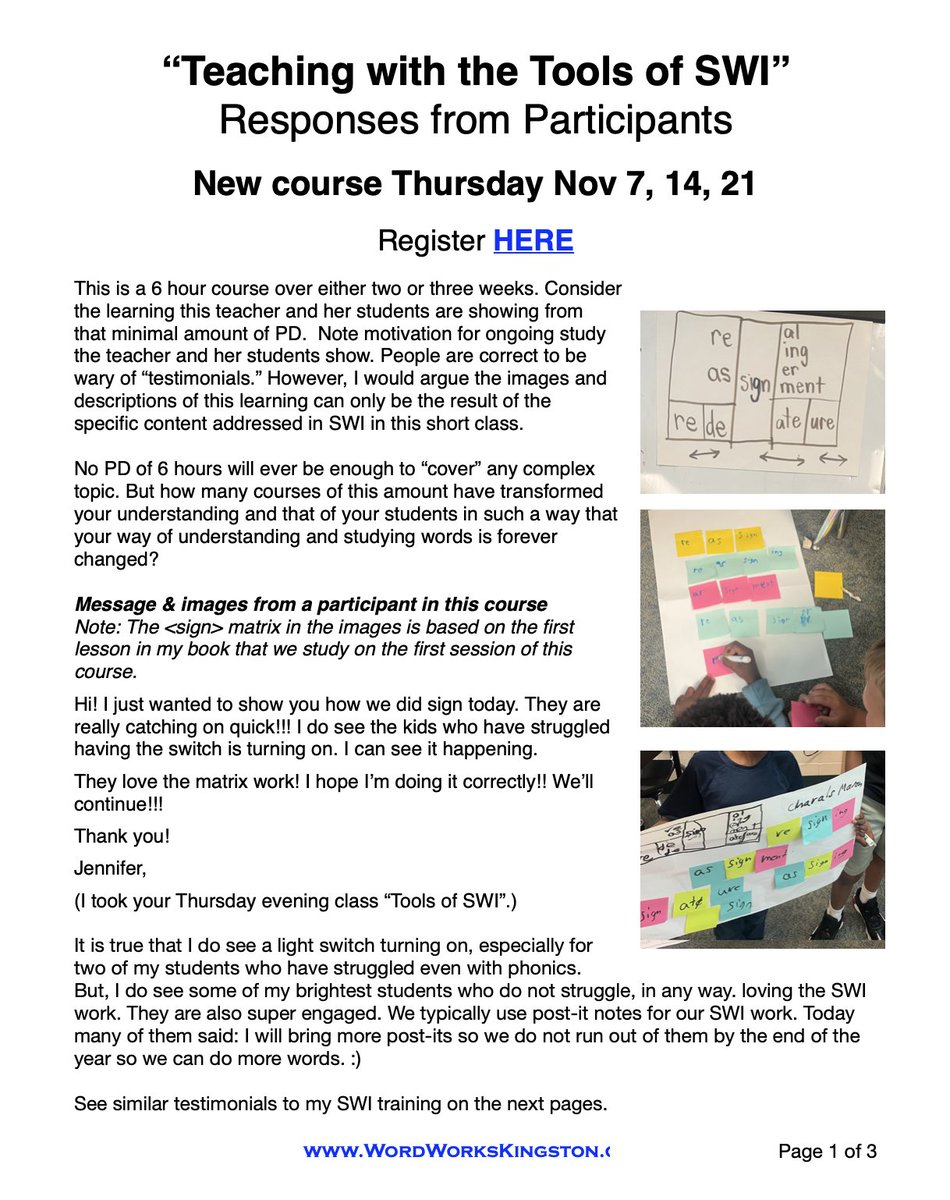 The linked document has descriptions of learning from participants in my "Working with the Tools of SWI." Another run of this course is starting up this Thursday. Find that document here: drive.google.com/file/d/1pu0oY7…