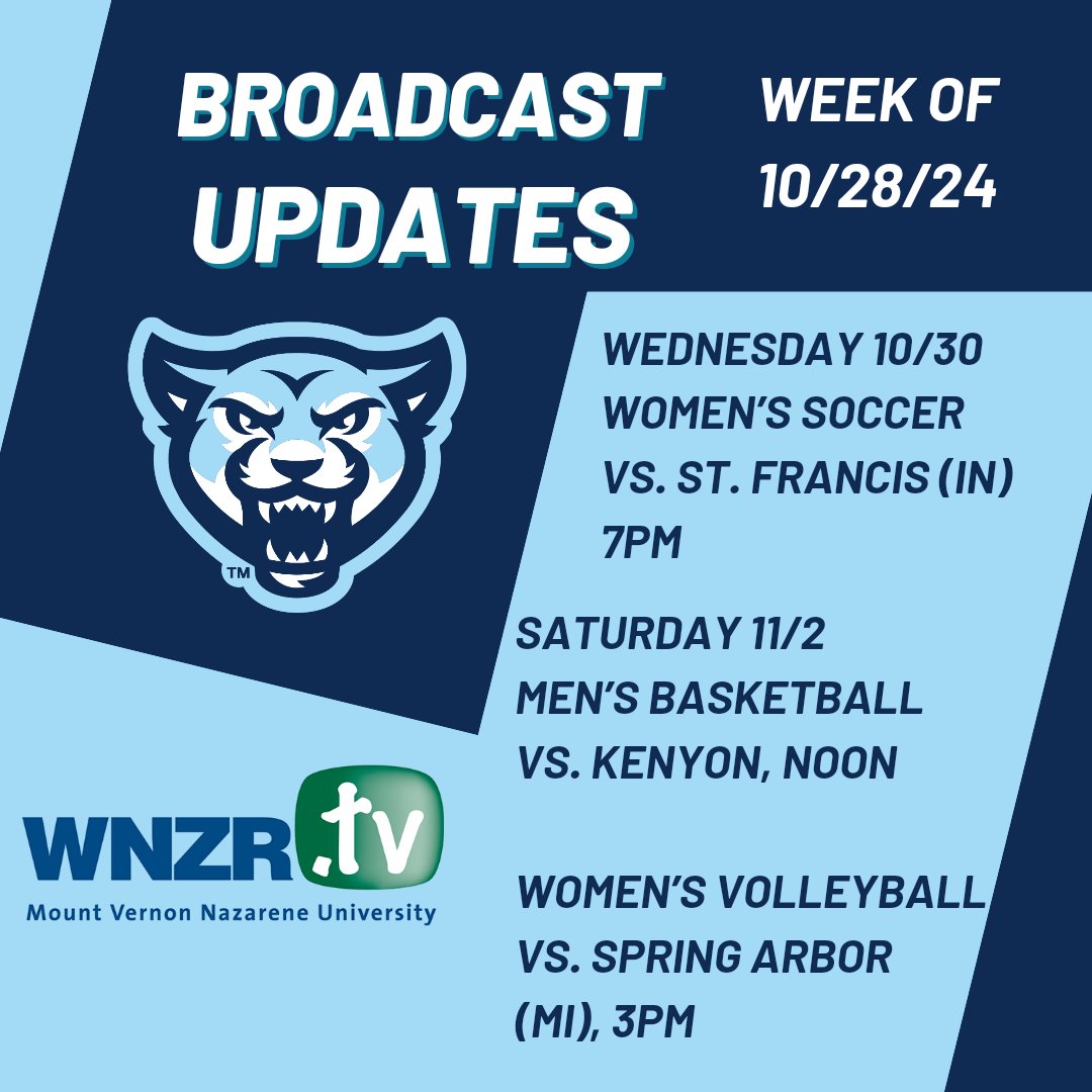 Voice of the Cougars (@wnzr_sports) on Twitter photo Big week again as we finish our home soccer ⚽ schedule and start hoops season 💪 🏀 with Lady Cougar WVB 🏐 sprinkled in! <a href="/MVNU_Cougars/">MVNU Athletics</a> Big week again as we finish our home soccer ⚽ schedule and start hoops season 💪 🏀 with Lady Cougar WVB 🏐 sprinkled in! <a href="/MVNU_Cougars/">MVNU Athletics</a>