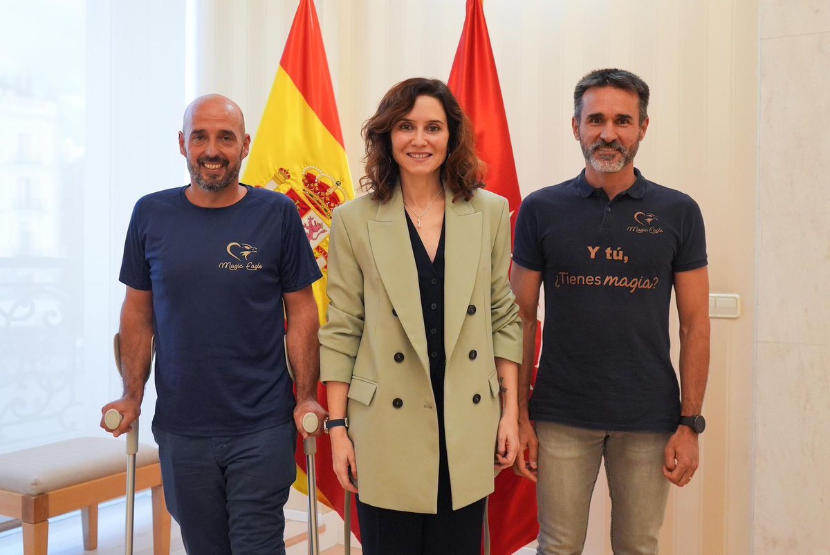 Asociación Magic Eagle (@asocmagiceagle) on Twitter photo Hoy con <a href="/IdiazAyuso/">Isabel Díaz Ayuso</a> en la <a href="/ComunidadMadrid/">Comunidad de Madrid</a>
🟥Ayuso: "Vamos a poner en marcha programas educativos y sociales con Magic Eagle"🟥
<a href="/Cermi_Estatal/">CERMI Estatal</a> <a href="/luiscayoperez/">Luis Cayo</a> <a href="/CERMI_Madrid/">CERMI Madrid</a> <a href="/MADRID/">Ayuntamiento Madrid</a> <a href="/educacmadrid/">Educación▪️Comunidad de Madrid</a> <a href="/medioambientecm/">Medio Ambiente▪️Comunidad de Madrid</a> <a href="/Plenainclusion/">🍀 Plena inclusión</a> <a href="/PlenaMadrid/">Plena Inclusión MAD</a> <a href="/COCEMFEnacional/">COCEMFE</a> <a href="/FAPA_Giner_Rios/">FAPA Giner Ríos</a> Hoy con <a href="/IdiazAyuso/">Isabel Díaz Ayuso</a> en la <a href="/ComunidadMadrid/">Comunidad de Madrid</a>
🟥Ayuso: "Vamos a poner en marcha programas educativos y sociales con Magic Eagle"🟥
<a href="/Cermi_Estatal/">CERMI Estatal</a> <a href="/luiscayoperez/">Luis Cayo</a> <a href="/CERMI_Madrid/">CERMI Madrid</a> <a href="/MADRID/">Ayuntamiento Madrid</a> <a href="/educacmadrid/">Educación▪️Comunidad de Madrid</a> <a href="/medioambientecm/">Medio Ambiente▪️Comunidad de Madrid</a> <a href="/Plenainclusion/">🍀 Plena inclusión</a> <a href="/PlenaMadrid/">Plena Inclusión MAD</a> <a href="/COCEMFEnacional/">COCEMFE</a> <a href="/FAPA_Giner_Rios/">FAPA Giner Ríos</a>