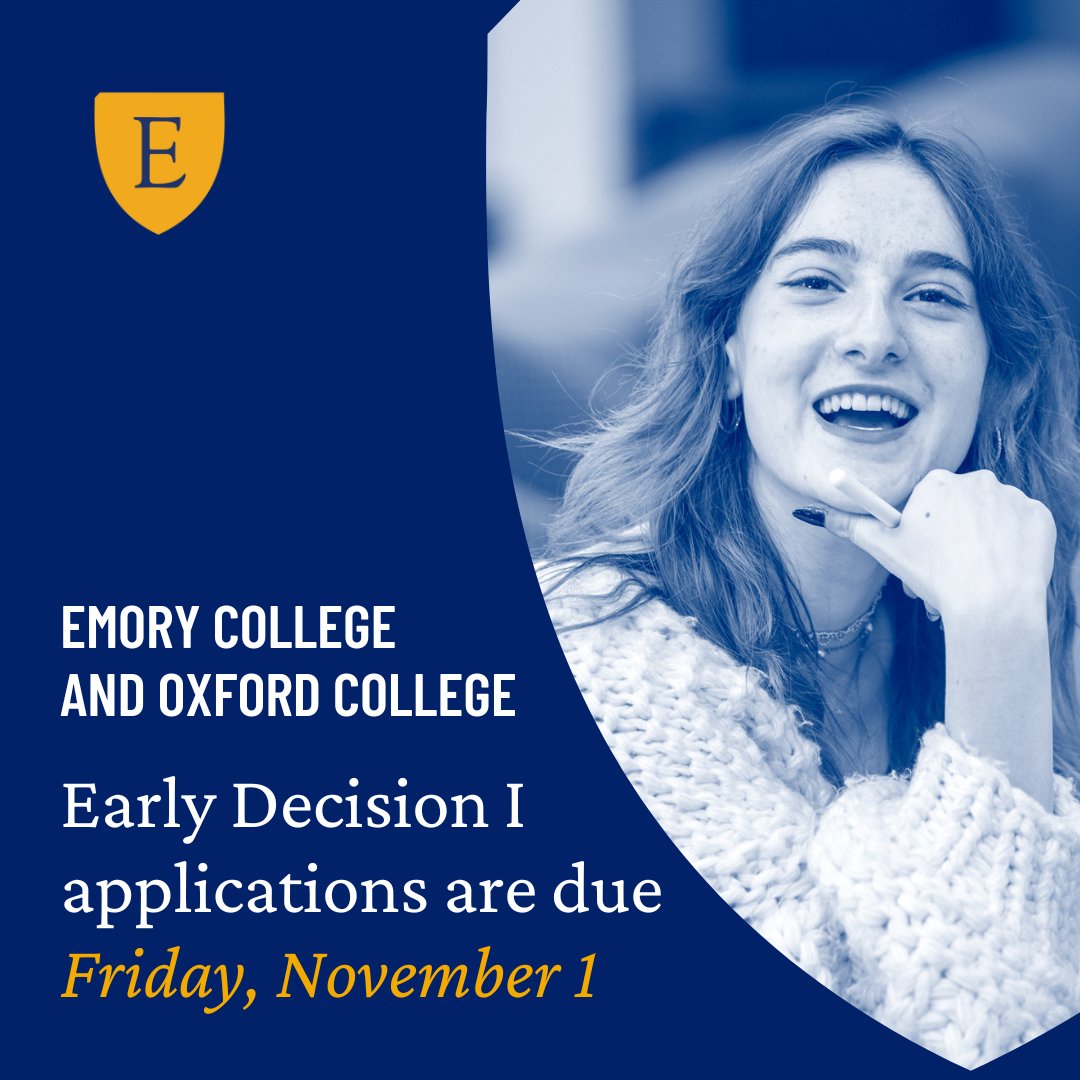 Let's serve the world and lead it, too 🌎. 

Early Decision I applications are due November 1, so it's not too late to apply. Add Emory College and Oxford College to your Common App today: brnw.ch/21wObcq