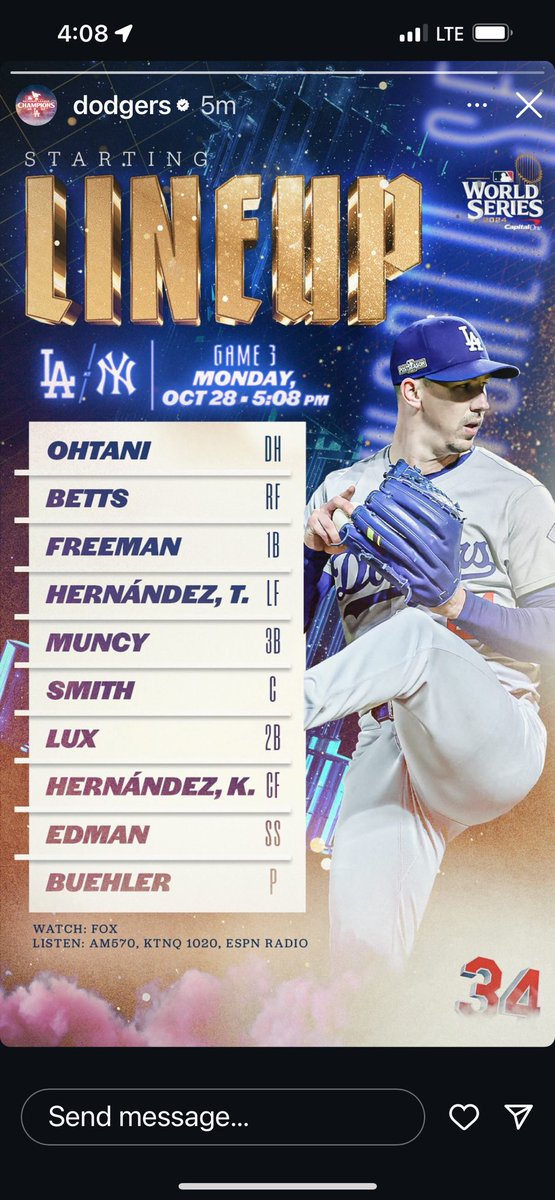 Good to see Ohtani in the lineup for Game 3! Let’s go!