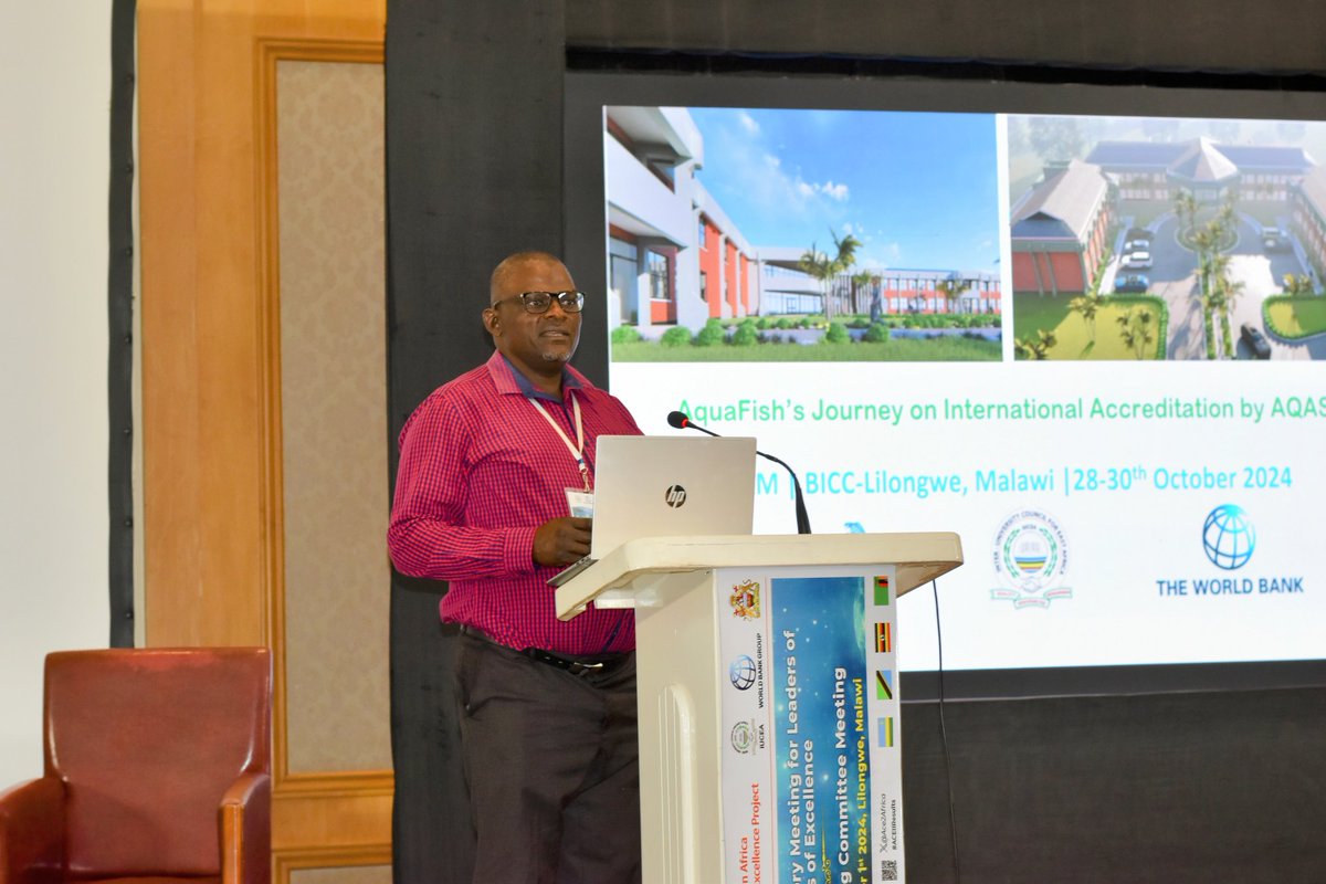 AquaFish_Luanar's tweet photo. In the afternoon session of TAM, the AquaFish Director Professor Daud Kassam shared valuable insights and experiences on achieving international accreditation. AquaFish was the first Center of Excellence under ACE II to attain this milestone. #ACEII #ModelOfExcellence #Malawi https://t.co/ylGX0Do1if