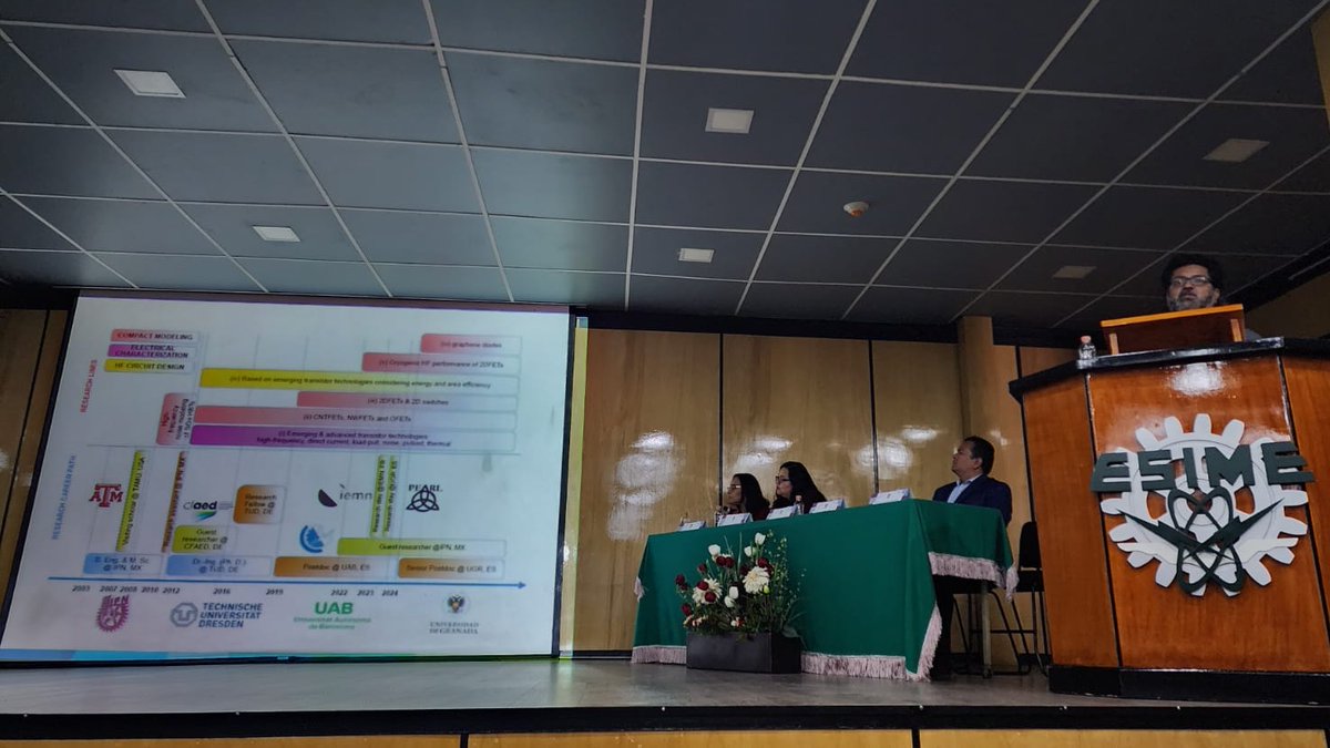 CatedraEMD's tweet photo. Durante la conferencia del día de hoy, el Dr. Aníbal Pacheco Sánchez, compartió las diferentes áreas de investigación en las que ha trabajado en la última década, las cuales incluye colaboraciones continuas con la ESIME  Zacatenco. https://t.co/4L2vAW2KES