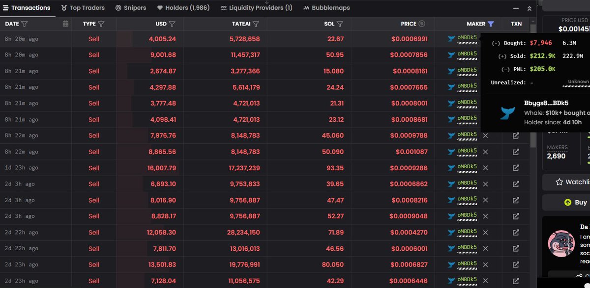 D_akr20's tweet photo. @RedskyCrypto @Alexwatson992 @tate_terminal @daddy_term @nig_terminal Did you also see that the tokens that he send to Bbygs8PcJX8CcqkPsw9hsF6Zu4ajqMozsLzvzFoMBDk5
Sold over 200K?  almost all the tokens are sold https://t.co/s5Lhyfz9n4