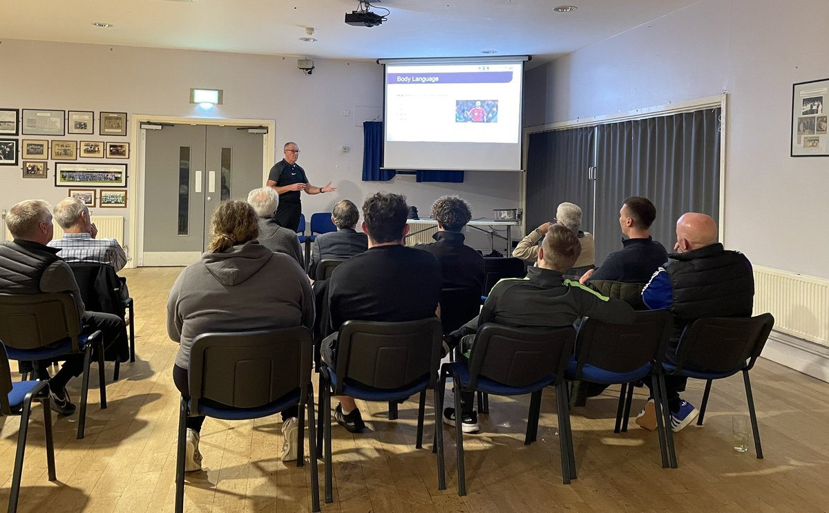 We’ve got Graham Salisbury with us this evening running a session on ‘Match Day Presence’ for our members.
