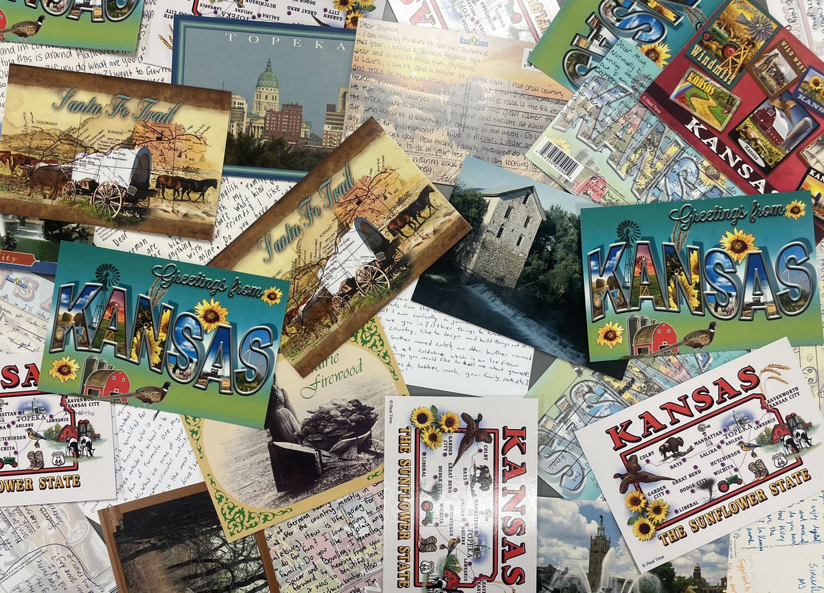 German 2, 3, and 4 students write a postcard to their pen pal at our partner school, Gymnasium Penzberg!  
<a href="/WorldLanguageOE/">OE World Language Dept.</a> 
<a href="/OlatheWl/">Olathe WL</a>