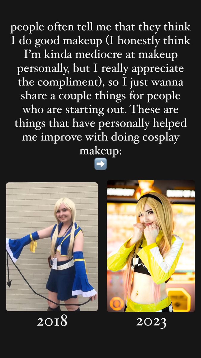 maebymeow's tweet image. Thread - Makeup tips for beginner cosplayers!!

All of these tips are based on my personal experiences and preferences! 

#cosplay #cosplaytips #cosplaymakeup