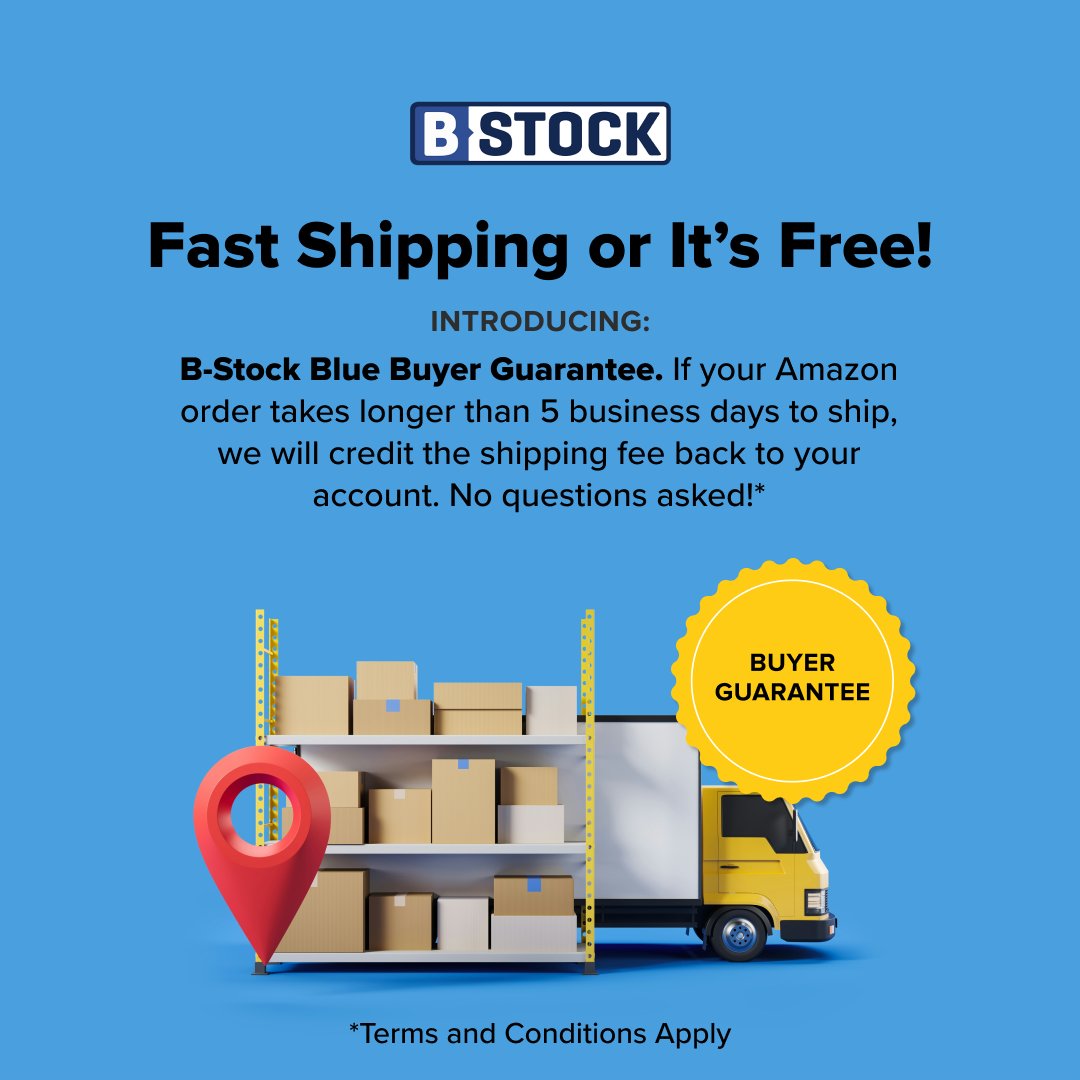 bstocksol's tweet image. Shop B-Stock Blue auctions on Amazon with confidence! Get fast, reliable shipping within 5 business days or we’ll credit your account for the shipping fee. Shop worry-free with our Buyer Guarantee!👉 bit.ly/3A6H3ab

#liquidationpallets #amazonreturns