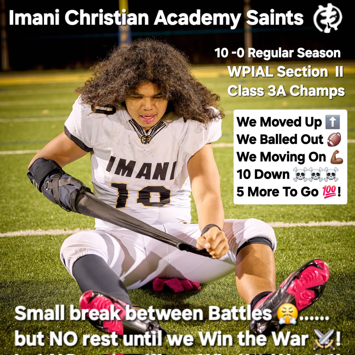 Congratulations to Coach Johnson <a href="/Chise89/">Coach LaRoi Johnson LLC</a> for making school history by leading us to our 1st undefeated regular season (10-0) since the Imani Football Program started. 
We're not done yet ⚔️💯💪🏾🏈!
<a href="/210ths/">2Tenths Speed & Agility</a> <a href="/wpialsportsnews/">WPIAL Sportsmen</a> <a href="/wpial7/">WPIAL</a> <a href="/WPIAL_TeamBuild/">WPIAL TeamBuilder</a>