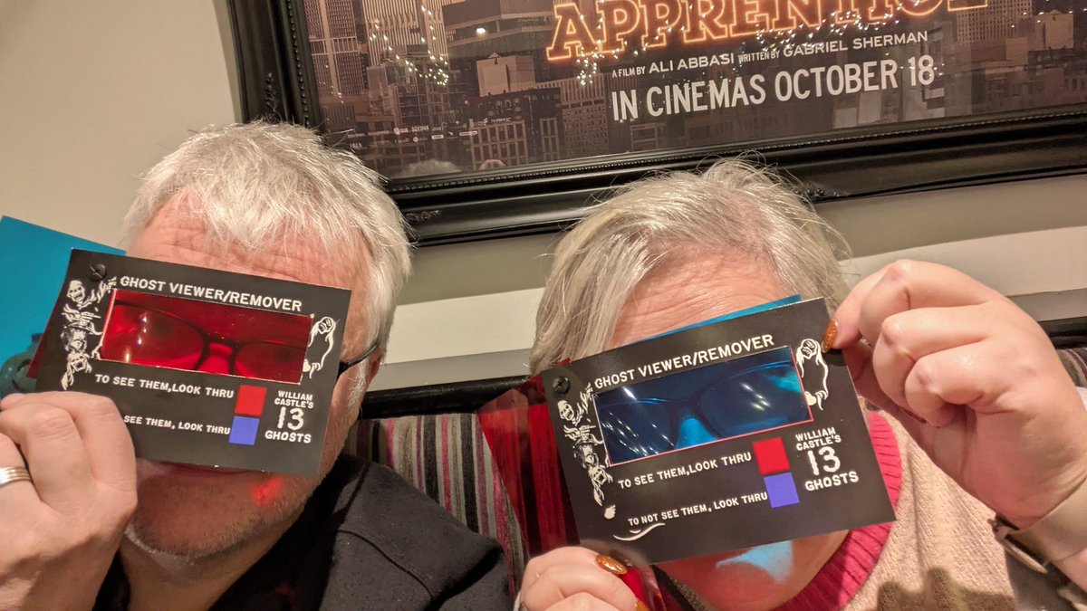 paulychilds's tweet photo. The Halloween fun continues - about to watch the original 13 Ghosts, complete with "Ghost Viewer". Red if you're brave enough to watch the film with all the ghosts in it, blue if you'd rather see it without.
#13Ghosts #Halloween #GhostViewer #WilliamCastle https://t.co/m1FGAmxL2z