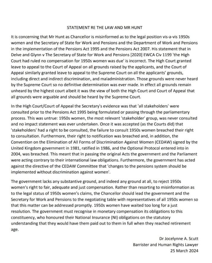 KrisGibson13's tweet photo. @lindadavies56 @UKLabour Could it be because #WASPI appear not to be holding @UKLabour to account or reminding them of their previous recognition of #discrimination against #50sWomen, their offer of £58bn in remedy prior to 2019 election or the breaches of both International & Domestic law?
#mediation https://t.co/Kuh7xAdFS1