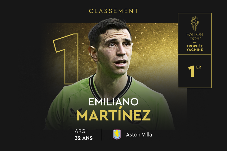 lequipe's tweet photo. Le gardien argentin d'Aston Villa Emiliano Martínez gagne une nouvelle fois le trophée Yachine

Suivez la cérémonie du 68e #ballondor en direct ➡️ https://t.co/KH9sjYNI4g https://t.co/E1xfUAec4q