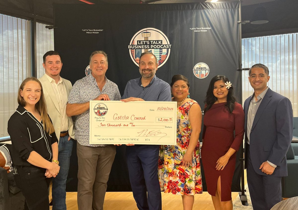 Thank you to the Let's Talk Business Podcast and hosts for the amazing donation of $2,000 from the "Let’s Talk Business" Mega Mixer. These proceeds will be used to purchase much-needed items for the <a href="/GotchaCovered1/">Gotcha Covered</a> benefiting <a href="/HavenForHope/">Haven for Hope</a>, <a href="/FamilyViolence7/">FVPS, The Battered Women and Children's Shelter</a> &amp; <a href="/safoodbank/">San Antonio Food Bank</a>