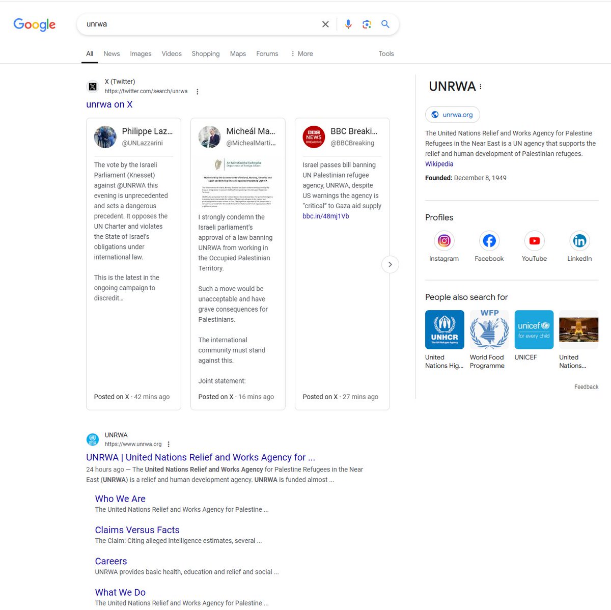 Trying to look up news and Google really wants to push the heck out of Twitter, huh. Takes up more than half of my feed.