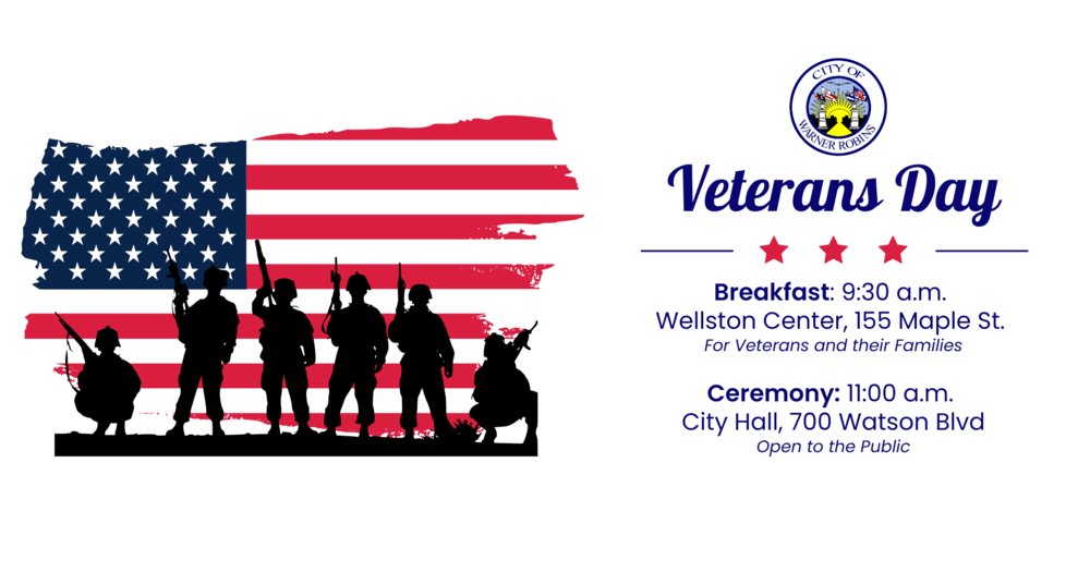warnerrobinscvb's tweet photo. Veterans Day Breakfast &amp; Ceremony Information https://t.co/eg6OksW0Vi https://t.co/u556kBG5o3