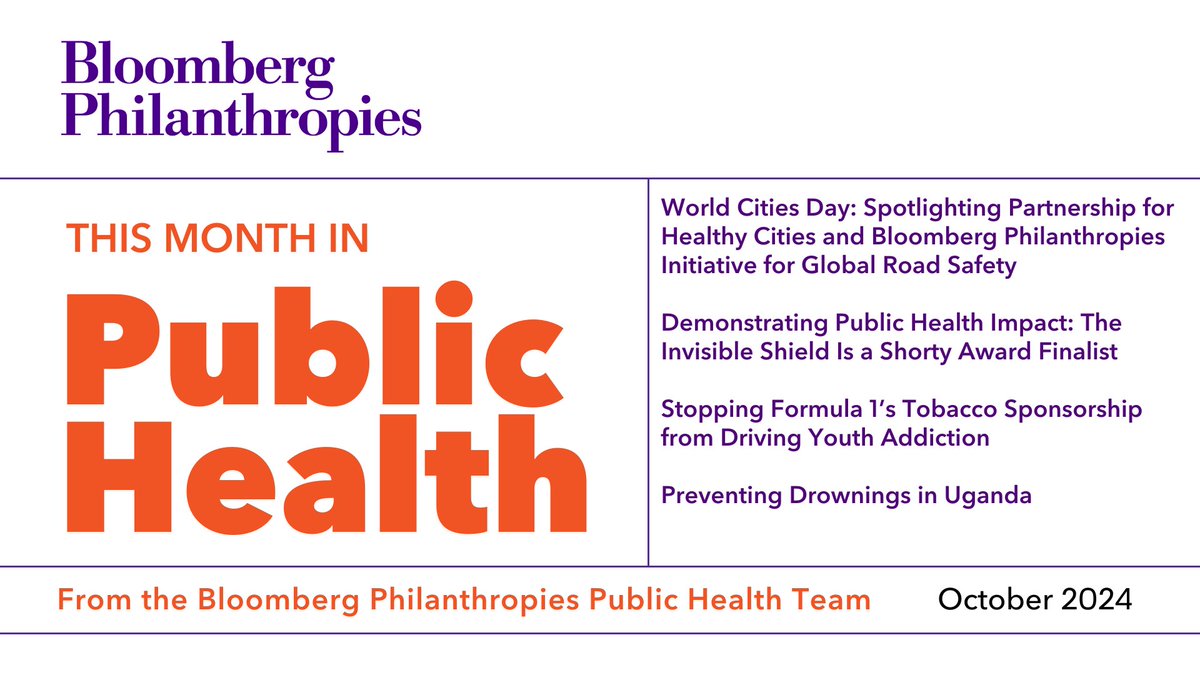drkellyhenning's tweet photo. The October edition of This Month in Public Health highlights World Cities Day on Oct. 31, drowning prevention efforts in Uganda, #TheInvisibleShield @shortyawards nomination, and more. Read here: https://t.co/w3W66DrtkT https://t.co/IEC1kbwz1O
