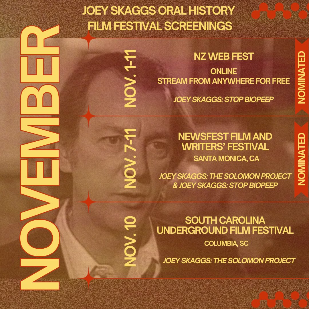 artoftheprank's tweet photo. Movie marathon this November! 
"Joey Skaggs: Stop BioPEEP" &amp;
"Joey Skaggs: The Solomon Project"

NZ Web Fest, Nov. 1-11: https://t.co/45ORVuO63Q
NewsFest, Nov. 7-11: https://t.co/Wk0T0Km1fg
South Carolina Underground Film Festival, Nov. 10: https://t.co/2DxTZWxK7t https://t.co/CfEmDqUkjn