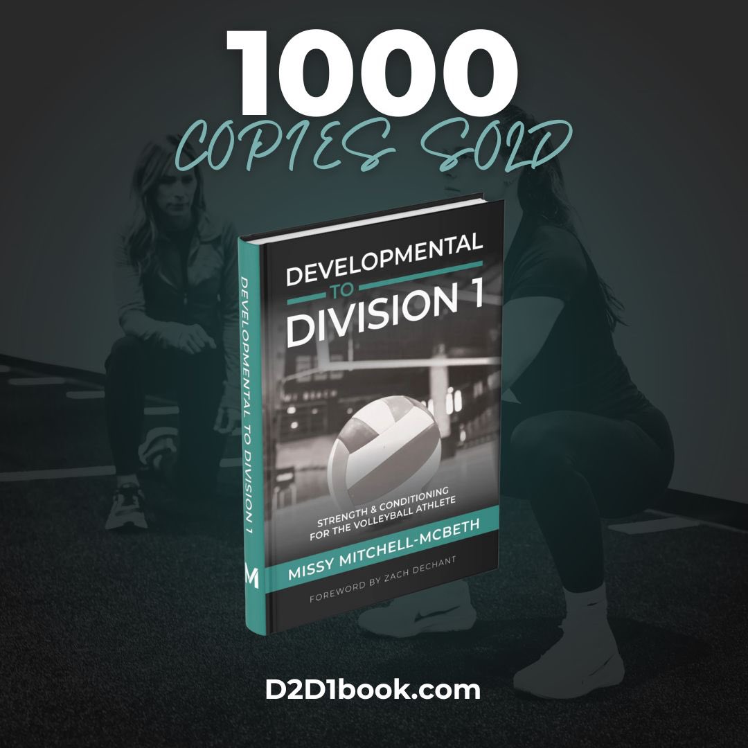 Thanks to everyone who has supported D2D1. 

1000 copies sold (1017 of my math is correct which it usually is not.) 

For anyone in charge of strength and conditioning for volleyball players, this book is for you.