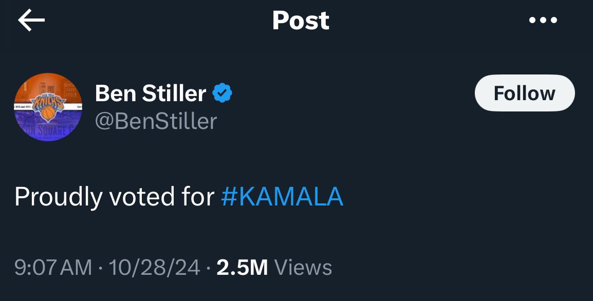 PGATUOR's tweet photo. Ben Stiller has been following our account for a while. We have just decided to block him. 

You don’t get to hate America and follow our page. https://t.co/rV9O3aZ0aY