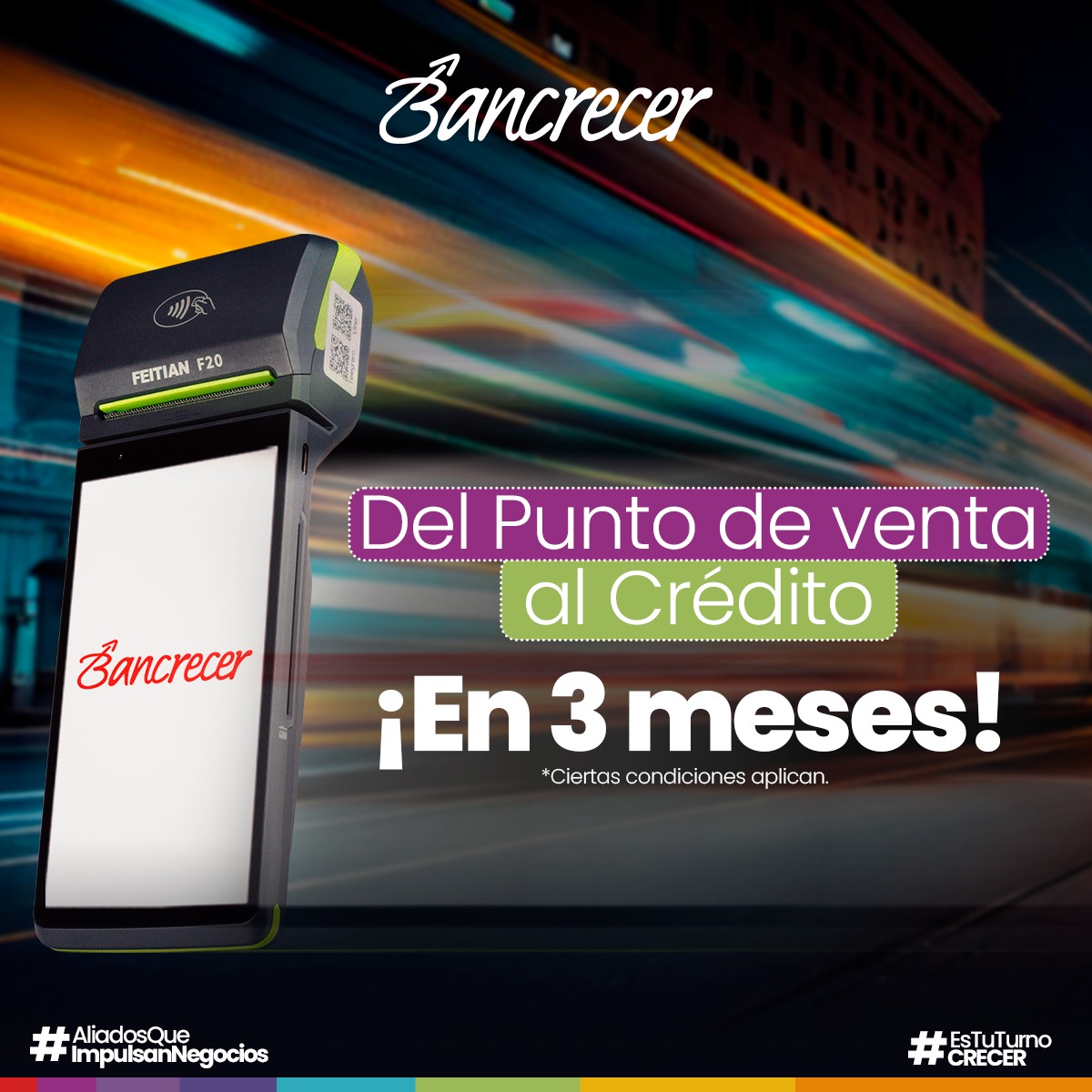BancrecerVe's tweet photo. ¡En solo 3 meses puedes obtener un crédito con #Bancrecer!

Solicita hoy tu #PuntoDeVenta y comienza a crecer con tu negocio. https://t.co/EFwcsrRi14