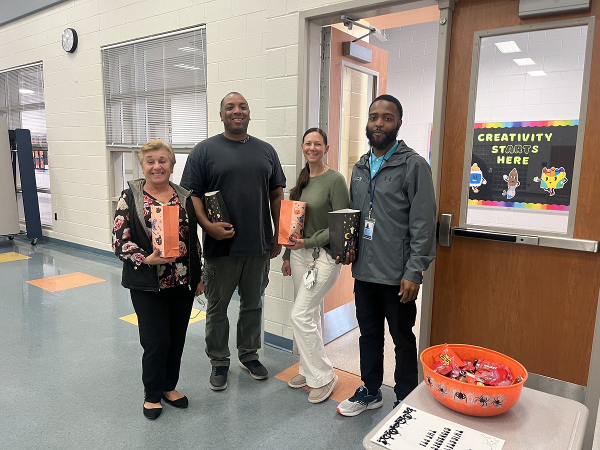 PtPleasantAACPS's tweet photo. Teachers &amp; Staff had a blast during our trick-or-treat event! Everyone received a bag and went around the school to different locations to collect goodies! 🎃✨ @AACountySchools #BelongGrowSucceed https://t.co/Ai44alw4lM