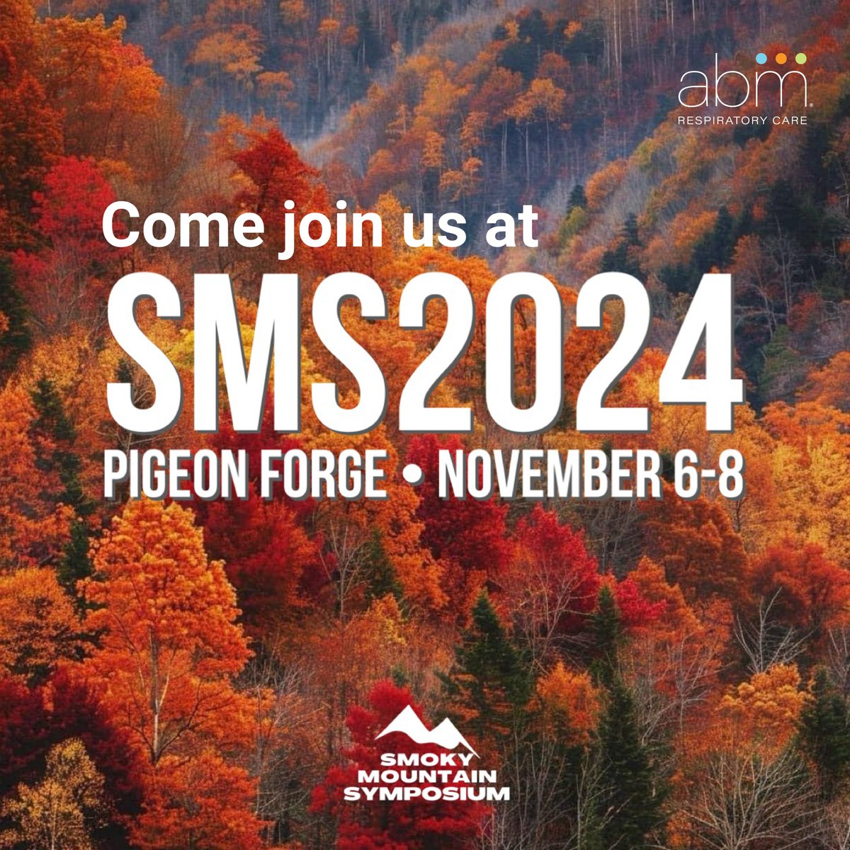AbmCare's tweet photo. Visit us at the Smoky Mountain Symposium Conference! Stop by our booth for a demo of our airway clearance systems and see how we’re advancing respiratory care.

#ABMRC #BIWAZE #lunghealth #airwayclearance #respiratorycare #SMS2024 https://t.co/6aWIDXfc5K
