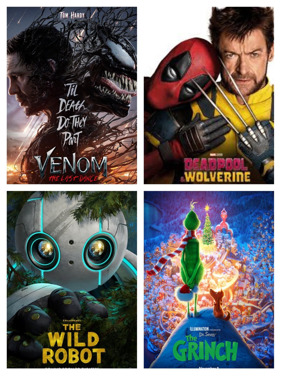 Playing this weekend (Friday, Saturday and Sunday) November 1st, 2nd and 3rd...
Screen 1: VENOM THE LAST DANCE w/ DEADPOOL AND WOLVERINE.

Screen 2: THE WILD ROBOT w/ THE GRINCH.

Tickets on sale NOW at stardustdrivein.com