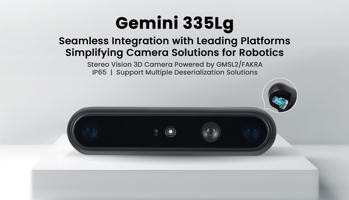 luxurylifestyle's tweet image. Orbbec Unveils GMSL2/FAKRA Stereo Vision 3D Camera Gemini 335Lg for AMRs and Robotic Arms luxurylifestyle.com/headlines/orbb… #3Dcamera #camera #electronics #technology