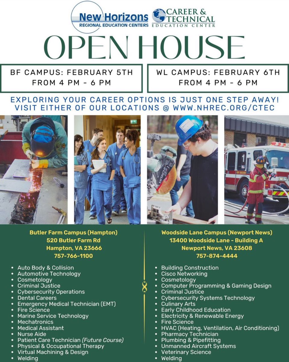 FYI Lion Family! New Horizons Open House! Great programs and opportunities… check it out! Feb 5th and Feb 6th 2025!