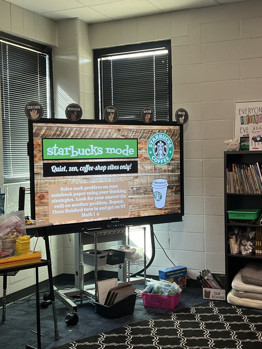 mschatelle's tweet photo. Ssshhhh students at work! 😆👀This teacher turned barista loved watching my students work together to practice their problem solving strategies!! @cfisdmath @Amanda1nm https://t.co/s55RYqFqHE