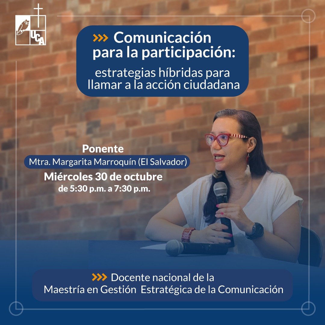 CristandrAndrea's tweet photo. ¡Último diálogo de la Maestría en Gestión Estratégica de la Comunicación, ciclo 01-2025! Tendencias actuales en comunicación, con la Mtra. Margarita Marroquín como invitada especial. Entrada libre: maestria.gestioncomunicacion@uca.edu.sv WhatsApp: 7860-4937 #GescComUCA https://t.co/UJPYknvPQ8