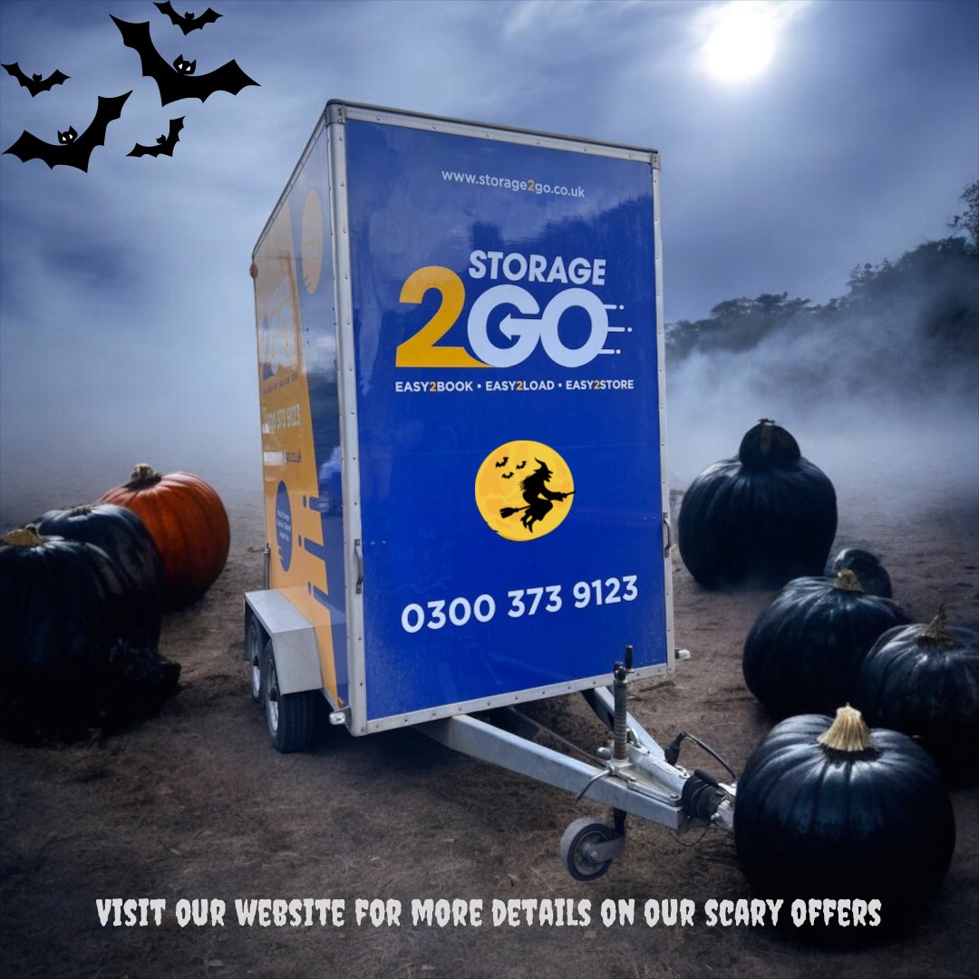 Storage2GoUK's tweet photo. Don’t let your stuff haunt you! 🎃👻 Get scarily-good storage deals this Halloween with Storage 2 Go. Store your things safely—no skeletons in the closet! 💀

#HalloweenDeals #Storage2Go #Declutter #HalloweenStorage #NoTricksAllTreats #SpookySeasonSavings #StorageSolutions https://t.co/BA8oXUGC8U