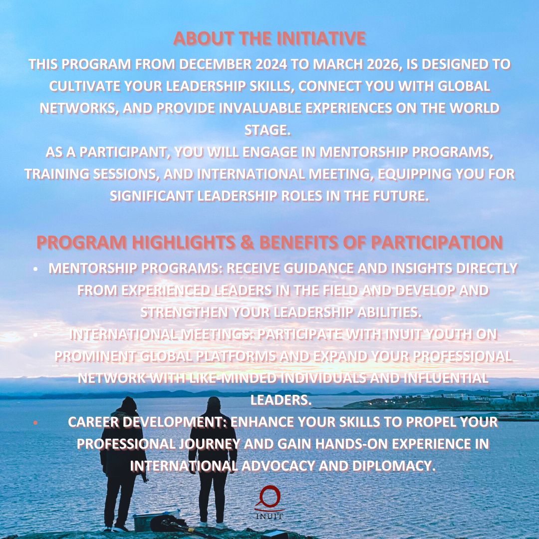 ICC_Alaska's tweet photo. We are thrilled to announce an exciting opportunity for Inuit youth in Alaska, Canada and Greenland, to apply for our INUIT YOUTH ENGAGEMENT PROGRAM. The deadline to apply is October 31st!
Link to the application:
https://t.co/KA3pWCHJr6
#InuitLeadership #JoinICC https://t.co/IkKaSBM6VC