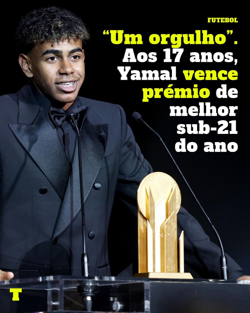 expresso's tweet photo. Lamine Yamal, de 17 anos, venceu o Troféu Kopa. Fundamental no Europeu que a Espanha conquistou, está a crescer a cada dia no Barcelona. Dificilmente o prémio de melhor jogador sub-21 do ano podia ir para outra pessoa.

Saiba mais: https://t.co/kUgV3Ijq4Q

📷 Mohammed Badra/EPA https://t.co/gUKku4WPco