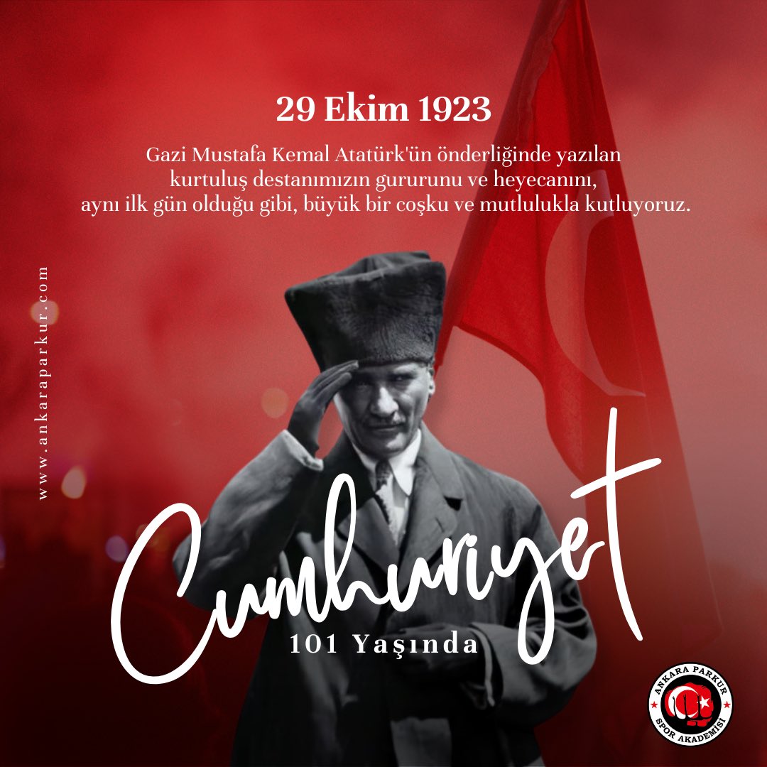 ParkurAnkara's tweet photo. Cumhuriyetimizin 101. yılı kutlu olsun.
#Cumhuriyetimizin101Yılı https://t.co/PNbd25z5vz