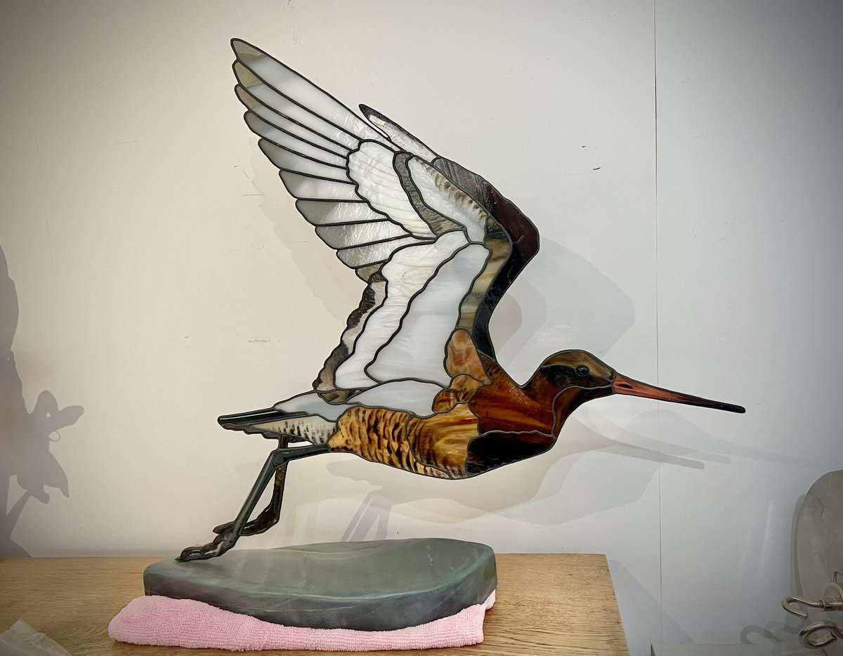 fidhw's tweet photo. The #glass boys (Snow-bunting and Black Grouse) will be back from London and lighting up my studio again on Thursday, and will shortly be for sale - as will this Black-tailed Godwit:  are you team #wader, #gamebird or #passerine? 
#birdart #birds #ArtistOnTwitter #ArtistOnX https://t.co/vf6SqcnZFM