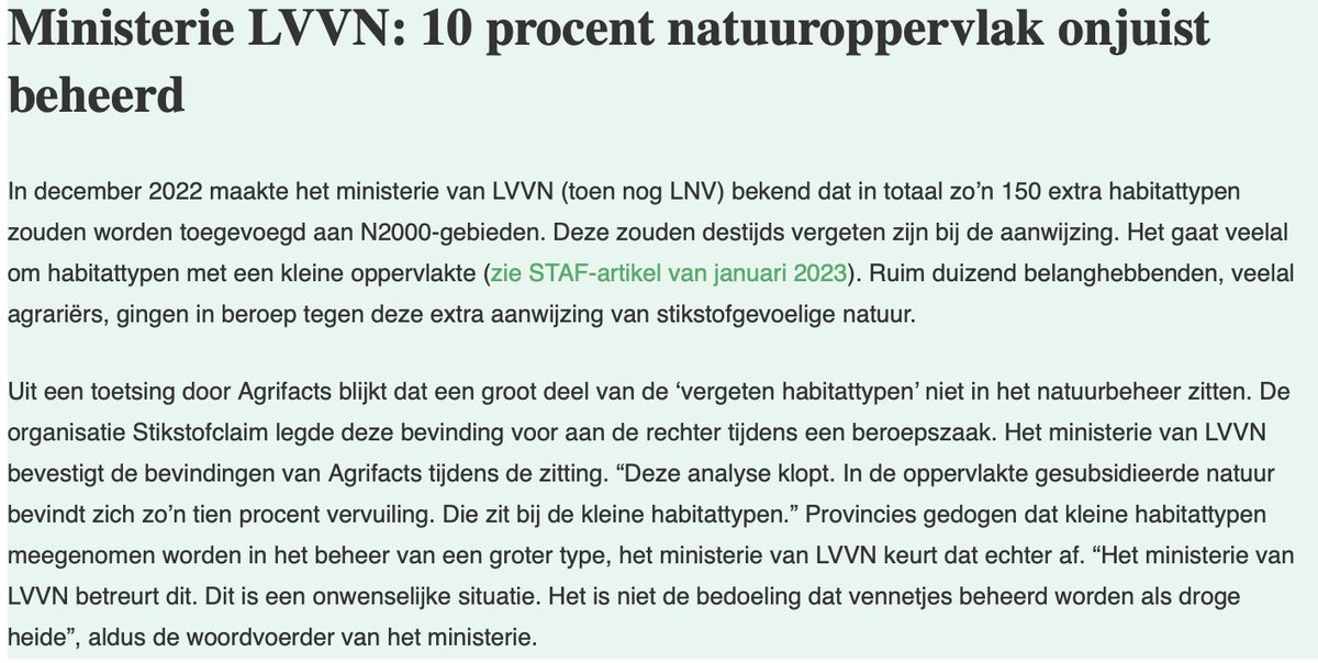 HELPOVP's tweet photo. Provincies gedogen misbruik van natuursubsidies
Geesje Rotgers
Groot deel habitattypen in N2000-gebieden verkeerd beheerd
Factcheck van Agrifacts:
natuurbeheerders ruilen veel percelen ‘goedkopere’ natuur in voor natuur waarvoor zij meer subsidie krijgen
https://t.co/PQSPXyRHNd https://t.co/iAeVsgXjp7