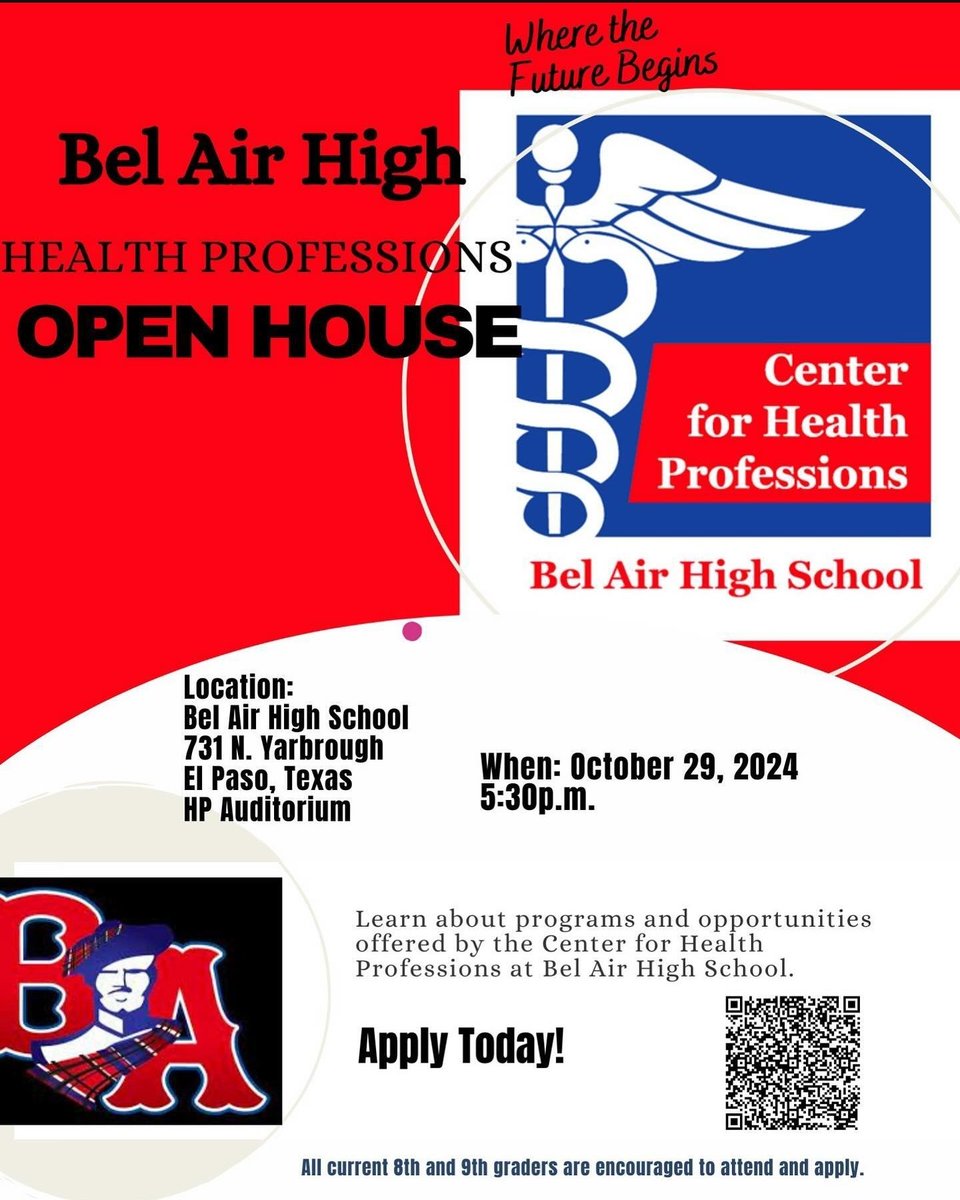 Bel Air HS (@belairhigh) on Twitter photo Hey Future Highlanders! Interested in our Health Professions program? Come join us THIS TUESDAY for our Open house! #BigRedPride #THEDISTRICT @BA_Highlanders <a href="/SGonzalez_BAHS/">Sergio Gonzalez</a> <a href="/VaniaJean88/">Vania Reyes-Flood</a> Hey Future Highlanders! Interested in our Health Professions program? Come join us THIS TUESDAY for our Open house! #BigRedPride #THEDISTRICT @BA_Highlanders <a href="/SGonzalez_BAHS/">Sergio Gonzalez</a> <a href="/VaniaJean88/">Vania Reyes-Flood</a>