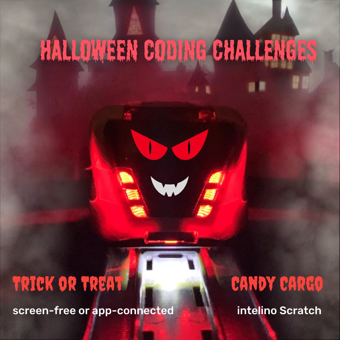 Download these two intelino #coding #challenges from lab.intelino.com/activities and sharpen your skills with color or block coding. 
#stem #stemeducation #halloween