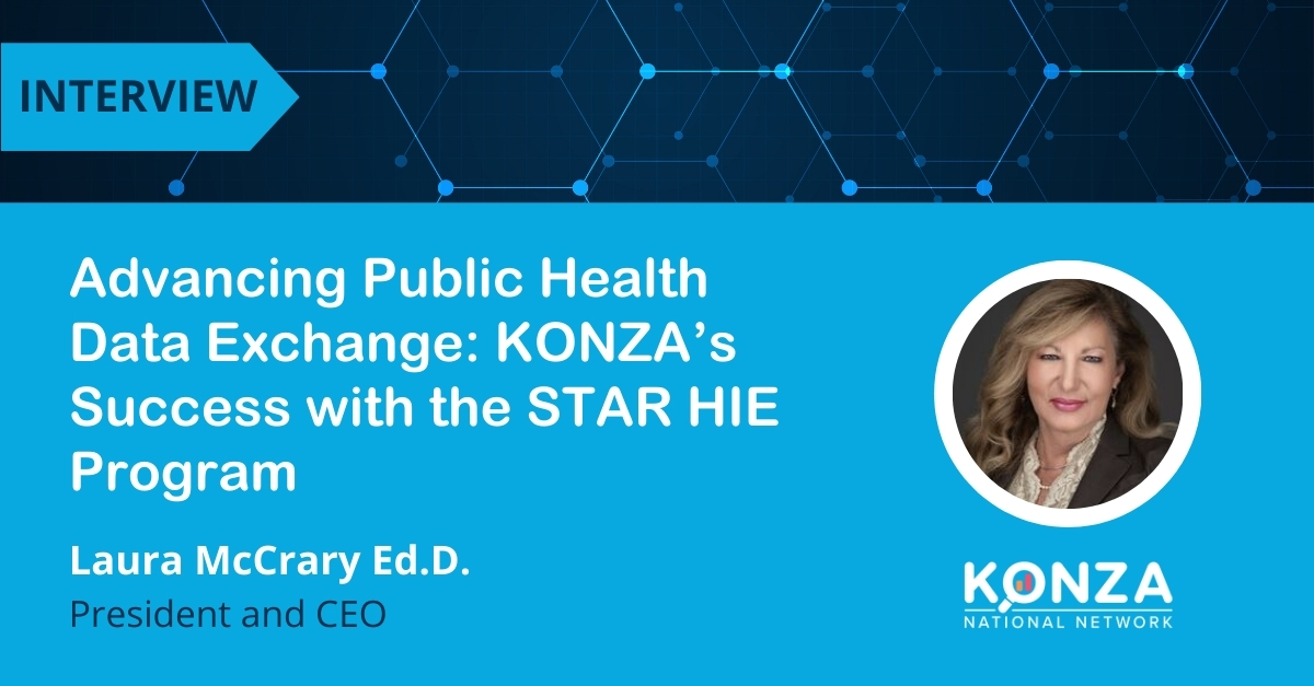 KONZA_HIE's tweet image. ASTP’s STAR HIE Program expanded in 2021 to boost vaccine data sharing across state/local systems. KONZA in Topeka, KS, was one of 22 recipients of $5M in CARES Act funds supporting these efforts. Hear more from KONZA’s Laura McCrary, Ed.D. tinyurl.com/bdd6abkw