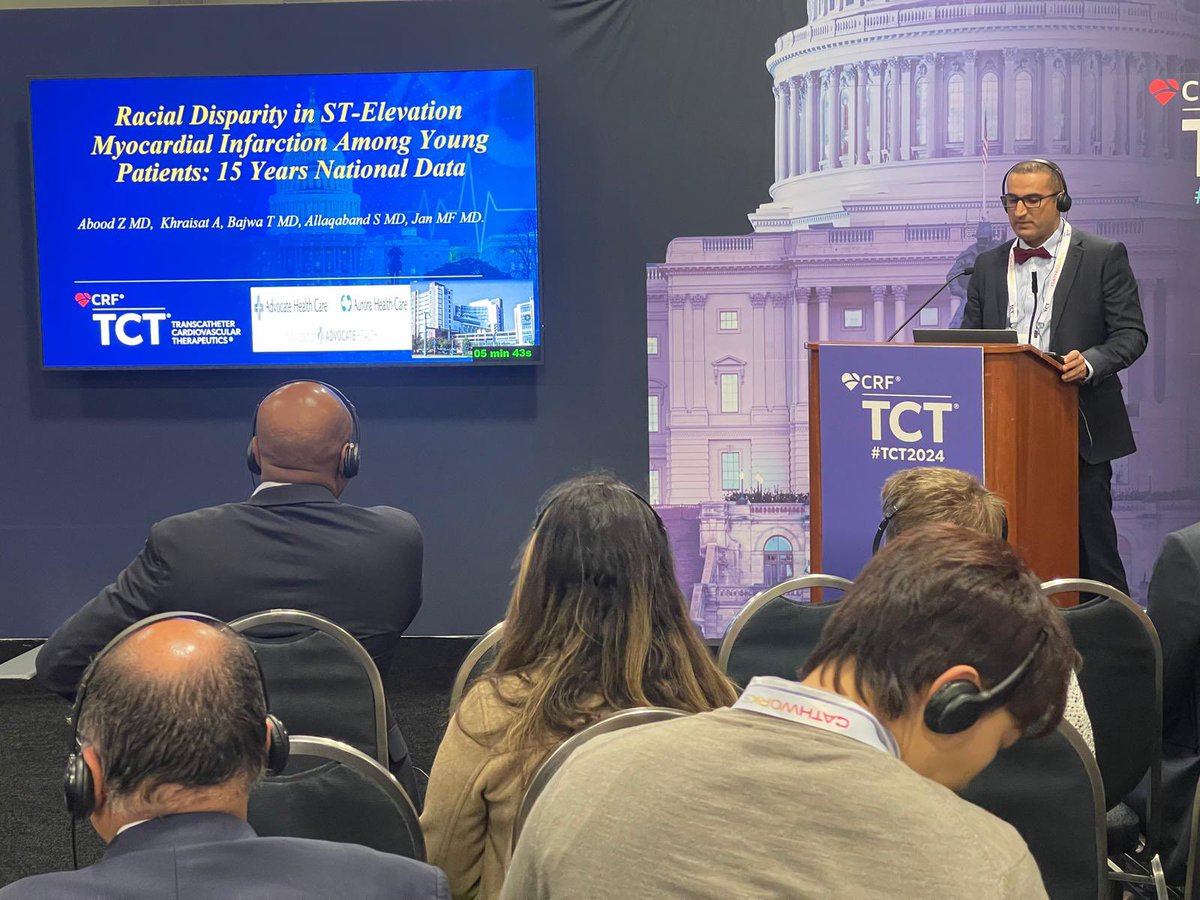 ZAALTai's tweet image. Honored to present our research on racial disparities in young STEMI patients at #TCT2024—highlighting critical gaps in care that call for more equitable treatment in cardiology.