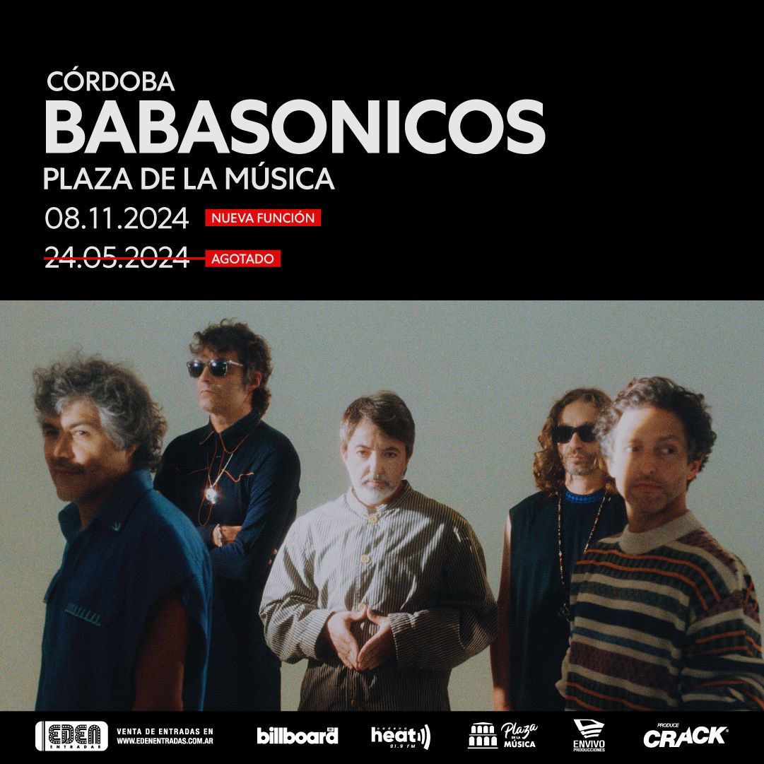CÓRDOBA 
08.11.24
PLAZA DE LA MÚSICA 

Últimos tickets en:
edenentradas.com.ar/sitio/contenid…