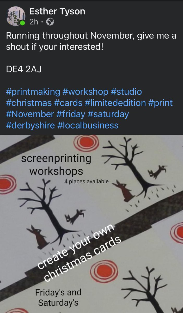Small screen printing workshops near #Matlock 
Craft your own gifts and cards #Christmas #gifts #parties  instagram.com/p/DBrhPByubdR/…