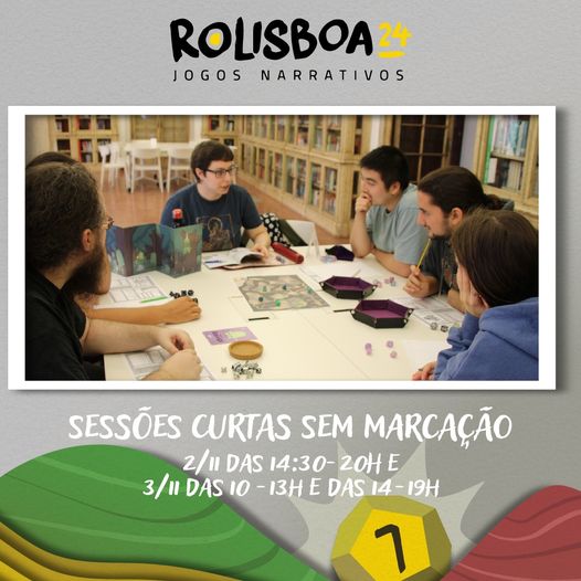 A edição deste ano da Rolisboa irá contar com sessões rápidas de vários sistemas de jogo que não requerem marcação.

Podes obter mais informações sobre os horários e os sistemas que irão ser jogados em: rolisboa.pt/evento/108

#rolsiboa #rlx #blx